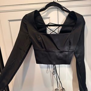 Brand new Zara long sleeve square neck top